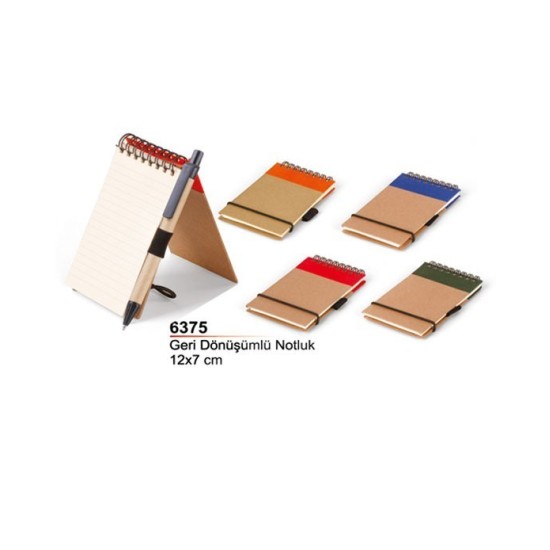 Geri Dönüşümlü Lastikli Not Defteri 6375