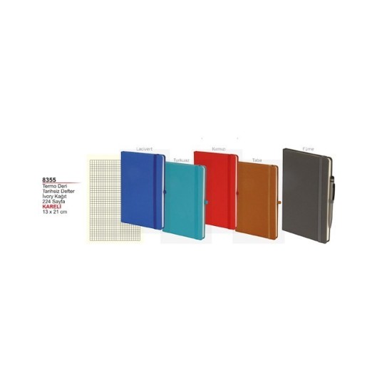 Termo Deri Tarihsiz Kareli Defter 8355