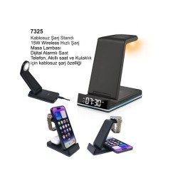Çok Fonksiyonlu Kablosuz Şarj Standı 7325