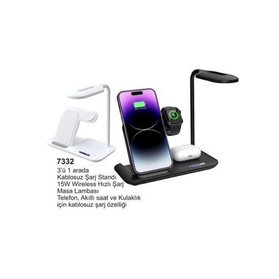3'lü Kablosuz Şarj Standı 7332